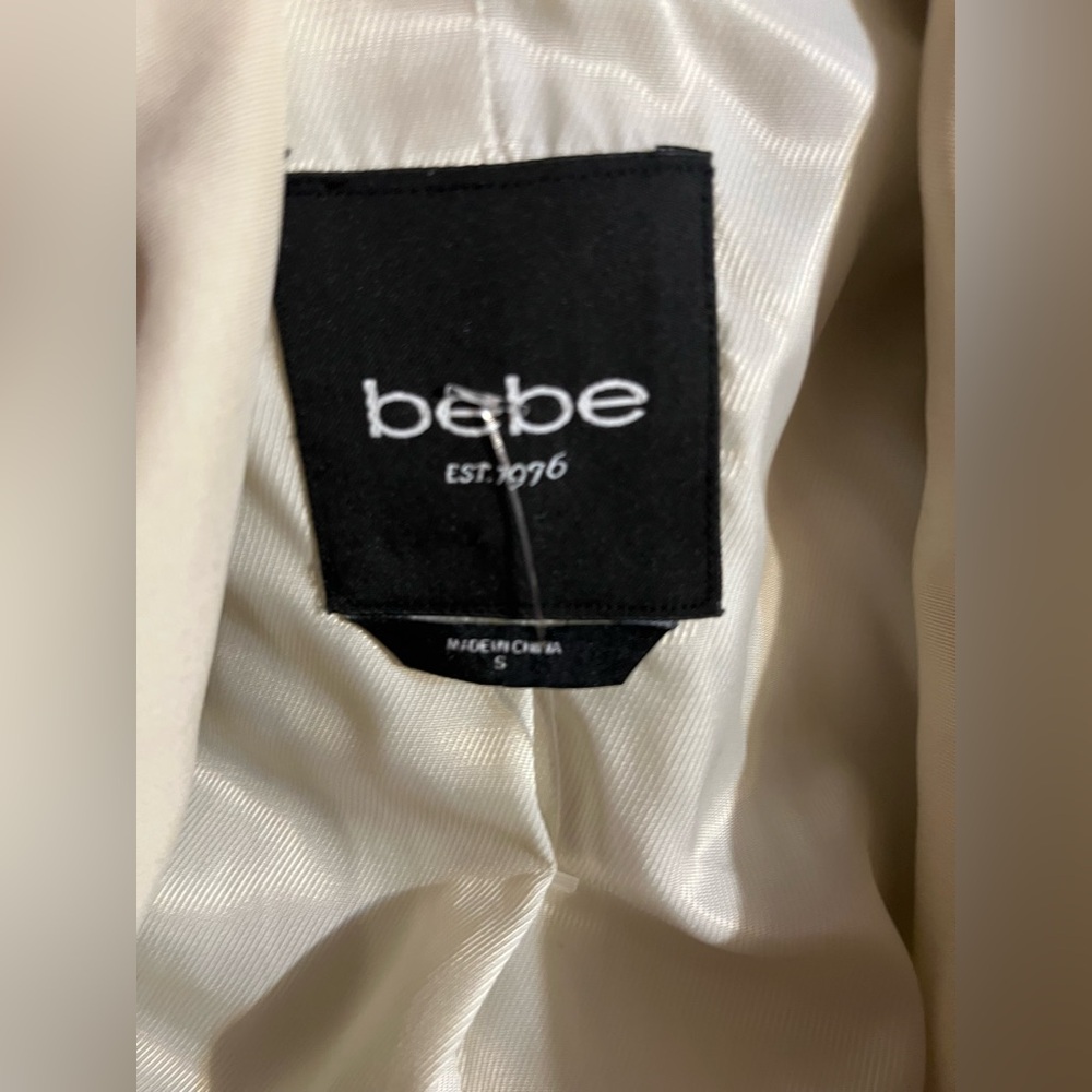 Bebe Moto Drawstring Vest Cream Size Small - Picture 11 of 12